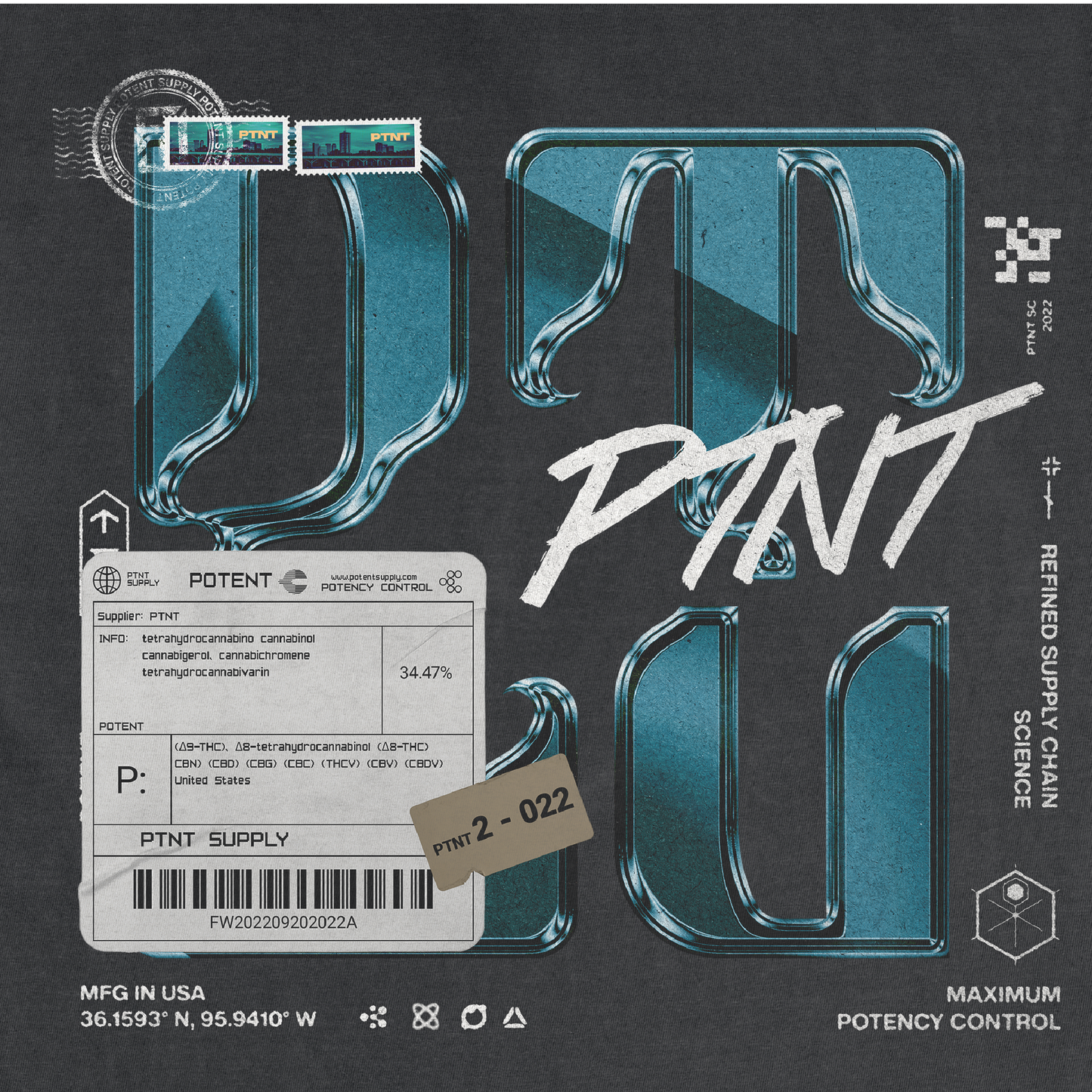 Potent Supply pigment-dyed heavyweight t-shirt 0001